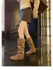 Botas altas ajustadas para mujer con hebilla estilo coreano, nuevo modelo 2026, botas altas Melard con diseño interior para aumentar la altura, botas de moda para mujer