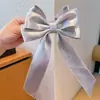 Presilha de Cabelo Grande com Laço de Pérolas Estilo Coreano para Meninas Doces, Presilha de Cabelo com Laço de Princesa, Acessório de Cabelo Rosa