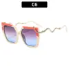 Nuevas de Moda Cuadradas para Mujer Gafas de Sol con Templo en Forma de Serpiente Tendencia Transfronteriza Europea y Americana Gafas Personalizadas de Gama Alta Planas