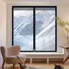 Cortinas térmicas de inverno, película de janela selada de camada dupla, película de isolamento à prova de vento e espessada, solução anticongelante e bloqueadora de vento para clima frio, folha de plástico