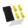 Accesorios para Tienda de Campaña para Exteriores Cuerda para Tienda de Campaña Clavos para Suelo Juego de Cuerda Reflectante de 4 mm con Hebilla para Cuerda de Viento para Camping Bolsa de Almacenamiento
