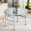 Mesa dobrável de aço inoxidável 304 Mesa de jantar quadrada Cantina Churrasqueira Aluguel de casa Jantar Aprendizagem Mesa de escrita