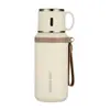 Caneca Térmica Tampa de Tigela Grande Capacidade com Aparência Premium Aço Inoxidável 316 Portátil para Uso Externo Estudantes Masculinos e Femininos Desenho Animado Tampa Única Uso Duplo