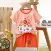Traje de algodão de manga curta para crianças camiseta para meninos roupas de verão para crianças shorts para meninas roupas de bebê verão atacado