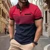 Camiseta Polo Masculina de Impressão Digital Verão 2026 Amazon Cross-Border Respirável e Lavável à Máquina