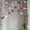 Lindo Dibujo Animado Fresa Lazo Fresas de Colores Mermelada de Fresa Cortina para Puerta de Dormitorio Cortina Divisoria Decoraciones para Puerta de Sala de Estar Cortina Colgante