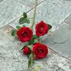 Nueva flor de boda china roja grande vino tinto boda roja pasillo camino plomo suave decoración flor falsa al por mayor
