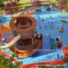 Tobogán de acero inoxidable de gran tamaño para exteriores, no estándar, sin motor, para instalaciones de entretenimiento para niños, con perforación de agujeros, para áreas escénicas de parques al aire libre.
