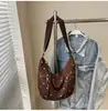 Bolsa de Algodão para Estudante Universitário, Estilo Preguiçoso, Bolsa de Tecido, Bolsa para Outono e Inverno, Ombro Único Transversal, Bolsa Dumpling, Bolsa de Axila