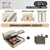 Cama Puff Nuvem Cama Minimalista Italiana de Couro Quarto Principal Madeira Maciça Bolsa Macia Cama de Casamento Cama de Casal com Armazenamento em Couro de Vaca