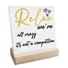 Adornos de Madera para Escritorio Estilo Americano, Artesanías con Patrones Personalizados, Pequeñas Decoraciones de Escritorio para Interiores