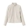Novo casaco de lã slim fit com gola alta para outono e inverno para mulheres, moderno e versátil, top básico slim fit de manga longa na cor sólida