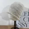 Gorro de Hilo Plegable Tejido Estilo Coreano para Mujer, Protección Cálida para los Oídos Otoño/Invierno, Nuevo Gorro holgado con Lentejuelas, Versátil, Adelgazante de Rostro, Gorro para Clima Frío