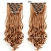 Extensões de Cabelo Sintético Estilo Europeu e Americano, 16 Presilhas, Conjunto de 7 Peças para Mulheres, Fibra de Alta Temperatura, Presilhas de Cabelo Longo Cacheado, Estilo Europeu e Americano