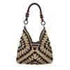 Bolso Tejido de Gran Capacidad para Mujer 2025 Nuevo Verano Vacaciones en la Playa Bolso de Paja Versátil Ropa de Trabajo Bolso Tote de Hombro