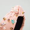 Diadema barroca de moda de primavera, diadema de perlas y joyas cosidas a mano, accesorios de helado personalizados, accesorios para el cabello
