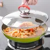 Alça Universal para Tampa de Panela Aço Inoxidável Silicone Antiescaldante Resistente a Altas Temperaturas Alça de Tampa de Panela Doméstica Alça com Cabeça de Vidro Acessórios