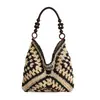 Bolso Tejido de Paja, Bolso de Hombro, Bolso Tote, Estilo Nuevo, De Aspecto Elegante, Bolso Tejido Hueco, Gran Capacidad, Adecuado para Viajar al Trabajo