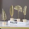 Decoração de Casa Criativa de Luxo Leve Folha de Ginkgo Sala de Estar Armário de Vinho Armário de TV Varanda Mesa de Escritório Decorações de Metal