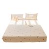 Conjunto de Três Peças de Lençol de Baixo com Elástico em Gaze Dupla Classe A, Colcha de Algodão Lavado de Peça Única, Protetor de Colchão, Antiderrapante, Lençol de Baixo Individual com Elástico Grau Materno e Infantil 3