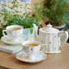 Conjunto Europeu Retro de Xícaras de Café Creme Xícara e Pires de Cerâmica Francesa Conjunto de Chá para Chá da Tarde Britânico Caneca Copo de Água