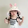 Nuevo sombrero infantil de ala ancha para verano, lindo protector UV para niñas, sombrero de sol plegable con parte superior abierta para niños pequeños