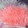 DIY tira de tela de plumas decorativa borla ribete de tela de pluma de avestruz vestido de noche traje de baile borde de falda accesorios de ropa encaje