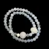 Cortina Azul Hielo Transparente~ Elegante y Suave Ágata de Perla de Agua Dulce Aguamarina Pulsera de Doble Círculo Joyería