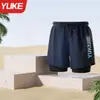 Calções de Natação Masculinos 2025 Novos Calções de Natação Anti-Constrangimento Óculos de Natação e Toucas de Natação Conjunto de Três Peças Calções de Praia Masculinos Equipamento de Natação