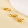 Prata 925 Banhada a Ouro Pequeno Peixe Carpa Prata Lisa Peixe Espaçador com Furo Passante Contas Artesanais DIY Pulseira Trançada com Contas Acessórios de Prata