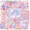 50 Hojas Rosa Morado Soñador 3D Gelatina Pegatinas Brillo Girly Corazón Pastel Unicornio Impermeables Pegatinas Guka Pegatinas de Diario