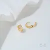 Retenção Forte de Cor Brincos Redondos Ovais Geométricos Vazados Irregulares Banhados a Ouro 14K, Brincos Argola Torcidos de Luxo Leve de Alta Qualidade