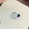 Novo Mini Grampo de Cabelo Colorido de Maçã com Rosto Sorridente Pequeno, Estilo Doce e Fofo para Meninas, Adequado para Franja