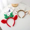 Coreia do Sul Dongdaemun Faixa de Cabelo Pelúcia Galhadas de Natal Faixa de Cabelo Vermelha Head Band Lavar o Rosto Saindo Popular na Internet Faixa de Cabelo Feminina Presilha de Cabelo