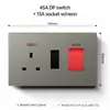 Toma de corriente británica de 13 A, versión Hong Kong y Macao, con carga rápida USB tipo C, estándar británico, panel de 86 pies cuadrados, tres orificios