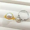 Accesorios de Anillo de Perlas DIY Flor Chapada en Oro Estilo de Lujo Accesible Soporte de Anillo de Mariposa Anillo de Perla de Pétalo Portador Vacío Apertura