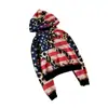 Sudadera con Capucha de Rayas Americanas y Estampado de Leopardo Retro, Combinación de Colores, Estilo Oscuro Y2K, Moda Ins Otoño e Invierno, Transfronteriza, Nuevo Estilo Europeo y Americano