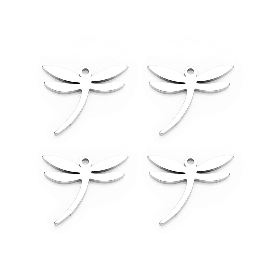F16713A,不锈钢蜻蜓小吊坠，大约12X14mm