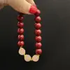 Pulseira da Sorte Estilo Chinês Areia Dourada Roxa Saúde e Segurança Baixo Teor de Areia Dourada Roxa Presentes para Casal Masculino e Feminino Barracas de Pontos Turísticos