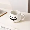 Presente Criativo de Halloween Copo de Cerâmica de Abóbora Desenho Animado Retrô Copo Engraçado Caneca de Feriado Copo de Cerâmica para Beber