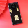 Pegatinas para Teléfono de Lámina Dorada: Princesa, Por Favor Hazte Rica, Haz una Fortuna Cada Día, Atrae Riqueza, Trae Buena Suerte y Ten Paz y Seguridad. Viene con una Caja Roja y un Pequeño Regalo