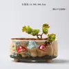 Vaso de Cerâmica Rústico Estilo Pastoral Cogumelo Pintado à Mão Tendência Vaso para Suculentas Versátil Vasinho de Mesa
