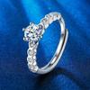 Senhoras imitação Mosan anel de diamante nicho vento frio favo de mel amantes de diamantes dobrando anel de casamento ajustável uma geração de cabelo