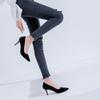 Sapatos de camurça de salto alto estileto bico fino profissionais femininos salto plataforma sapato de couro de camada única loja de fábrica peça única