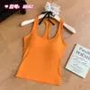 Top Regata Feminino com Gola Halter, Cor Sólida, Simples e Casual, Design Integrado, Anti-Exposição, Confortável, Caimento Justo, Valoriza a Silhueta, Adequado para Usar Sozinho ou em Camadas