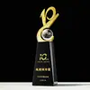 Trofeo de Alta Calidad para Aniversario Trofeo Personalizado de Cristal y Metal 5 10 15 20 Años Premio Souvenir para Reunión Anual de Empresa