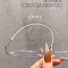Óculos Sem Aro com Corte Diamantado para Mulheres Podem Ser Equipados com Armação Grande de Titânio Puro Ultraleve para Rostos Grandes, Armações de Olho de Alta Qualidade, Anti-Luz Azul