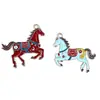 Accesorios para Joyería DIY Aleación Goteo de Aceite Año del Caballo Zodiacal Colgante de Buena Suerte Pendientes Llavero Equipaje Colgante Hecho a Mano