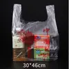 Alça de nó chinês sacola de embalagem descartável para viagem sacola de compras sacola de comida saco plástico tipo colete transparente comercial e doméstico