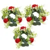 Corona Decorativa de Velas Artificiales Transfronteriza de Fábrica Corona de Eucalipto Anillo Decorativo para Velas Corona de Rosas Mesa de Comedor Fiesta